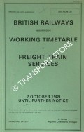 Working Timetable of Freight Train Services - Section LD - East Anglia - 2 October 1989 until further notice by British Railways Anglia